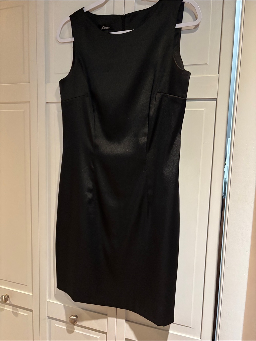 AGB Black Sleeveless Mini Dress with Scoop Neckline